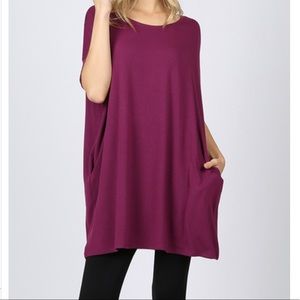 Half Sleeve Drop Shoulder Boxy Top
